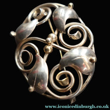 Load image into Gallery viewer, Vintage Danish 830 Silver Brooch with Scrolling Leaf Pattern. Reminiscent of Jensen Designs - Scandinavian Jewellery
