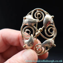 Load image into Gallery viewer, Vintage Danish 830 Silver Brooch with Scrolling Leaf Pattern. Reminiscent of Jensen Designs - Scandinavian Jewellery
