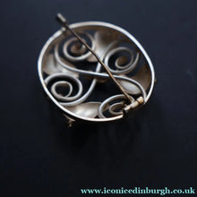 Load image into Gallery viewer, Vintage Danish 830 Silver Brooch with Scrolling Leaf Pattern. Reminiscent of Jensen Designs - Scandinavian Jewellery

