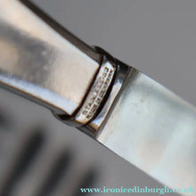 Load image into Gallery viewer, Vintage Danish GEORG JENSEN Stainless Steel RAADVAD FOUR Dessert Forks and THREE Knives (Mitra Shape)
