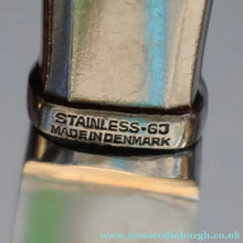 Load image into Gallery viewer, Vintage Danish GEORG JENSEN Stainless Steel RAADVAD FOUR Dessert Forks and THREE Knives (Mitra Shape)
