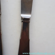 Load image into Gallery viewer, Vintage Danish GEORG JENSEN Stainless Steel RAADVAD FOUR Dessert Forks and THREE Knives (Mitra Shape)
