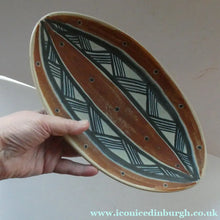 Load image into Gallery viewer, Vintage Danish Pottery Shallow Dish by Michael Andersen. Attributed to Marianne Starck (Tribal Design)

