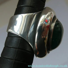 Load image into Gallery viewer, 1950s / 1960s Danish Silver and Green Agate Ring by Niels Erik From. Size M
