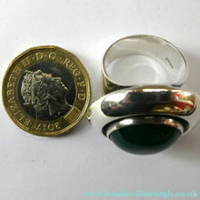 Load image into Gallery viewer, Vintage Danish Silver Ring with Inset Green Agate Stone. Designed by Niels Erik From (1908 - 1982) - Scandinavian
