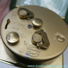 Load image into Gallery viewer, Vintage Early 1960s GREEN Leather German EUROPA Travelling Alarm Clock
