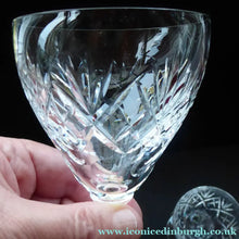 Load image into Gallery viewer, Vintage EDINBURGH CRYSTAL 1950s Claret Glass with stylish Lochiel Pattern. Etched mark to base
