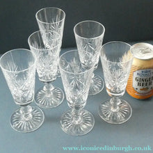 Load image into Gallery viewer, Vintage Edinburgh Crystal CHAMPAGNE FLUTES. STAR OF EDINBURGH Pattern. Set of Six; 6 1/4 inches
