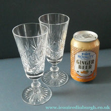 Load image into Gallery viewer, Vintage Edinburgh Crystal CHAMPAGNE FLUTES. STAR OF EDINBURGH Pattern. Set of Six; 6 1/4 inches
