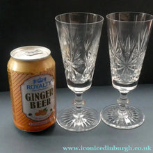 Load image into Gallery viewer, Edinburgh Crystal CHAMPAGNE FLUTES. STAR OF EDINBURGH Pattern. Set of Six: 6 1/4 inches
