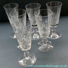 Load image into Gallery viewer, Edinburgh Crystal CHAMPAGNE FLUTES. STAR OF EDINBURGH Pattern. Set of Six: 6 1/4 inches
