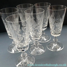 Load image into Gallery viewer, Edinburgh Crystal CHAMPAGNE FLUTES. STAR OF EDINBURGH Pattern. Set of Six: 6 1/4 inches

