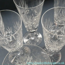 Load image into Gallery viewer, Edinburgh Crystal CHAMPAGNE FLUTES. STAR OF EDINBURGH Pattern. Set of Six: 6 1/4 inches
