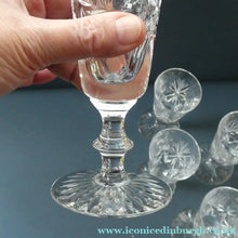 Load image into Gallery viewer, Vintage Edinburgh Crystal CHAMPAGNE FLUTES. STAR OF EDINBURGH Pattern. Set of Six; 6 1/4 inches
