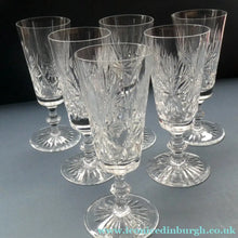 Load image into Gallery viewer, Edinburgh Crystal CHAMPAGNE FLUTES. STAR OF EDINBURGH Pattern. Set of Six: 6 1/4 inches
