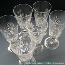 Load image into Gallery viewer, Edinburgh Crystal CHAMPAGNE FLUTES. STAR OF EDINBURGH Pattern. Set of Six: 6 1/4 inches
