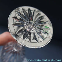 Load image into Gallery viewer, FOUR GLASSES: Vintage Edinburgh Crystal Glasses. SYMPHONY PATTERN. Two: 7 1/8 inches and the other ones: 6 1/4 inches (CODE G)
