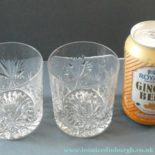 Load image into Gallery viewer, Vintage Edinburgh Crystal Pair of Large Old Fashioned STAR OF EDINBURGH Tumblers. Height: 3 1/4 inche
