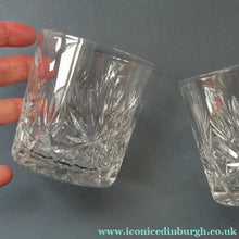 Load image into Gallery viewer, Vintage Edinburgh Crystal Pair of Large Old Fashioned STAR OF EDINBURGH Tumblers. Height: 3 1/4 inche
