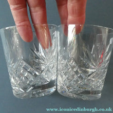 Load image into Gallery viewer, Vintage Edinburgh Crystal Pair of Large Old Fashioned Tumblers. Height: 3 1/2 inches
