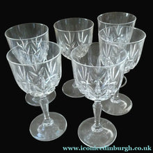 Load image into Gallery viewer, Vintage Edinburgh Crystal Tall White Wine Glasses. Set of Six. 5 3/4 inches
