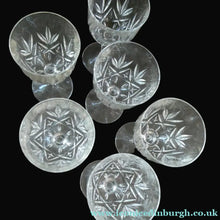 Load image into Gallery viewer, Vintage Edinburgh Crystal Tall White Wine Glasses. Set of Six. 5 3/4 inches
