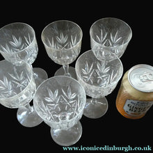 Load image into Gallery viewer, Vintage Edinburgh Crystal Tall White Wine Glasses. Set of Six. 5 3/4 inches
