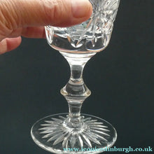 Load image into Gallery viewer, Vintage Edinburgh Crystal White Wine Glasses. STAR OF EDINBURGH Pattern. Set of Four: 6 inches 
