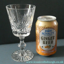 Load image into Gallery viewer, Vintage Edinburgh Crystal White Wine Glasses. STAR OF EDINBURGH Pattern. Set of Four: 6 inches
