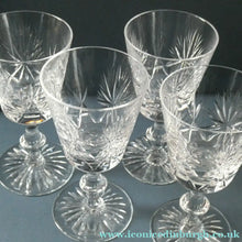 Load image into Gallery viewer, Vintage Edinburgh Crystal White Wine Glasses. STAR OF EDINBURGH Pattern. Set of Four: 6 inches 
