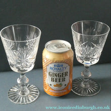 Load image into Gallery viewer, Vintage Edinburgh Crystal White Wine Glasses. STAR OF EDINBURGH Pattern. Set of Four: 6 inches 
