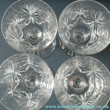 Load image into Gallery viewer, Vintage Edinburgh Crystal White Wine Glasses. STAR OF EDINBURGH Pattern. Set of Four: 6 inches 
