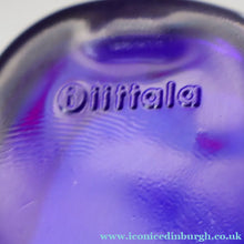 Load image into Gallery viewer, Vintage Finnish Shallow Blue Glass Savoy Vase. Mid Century Design by Alvar Aalto for Iittala Finland - Scandinavian
