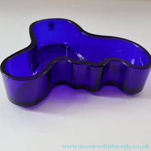 Load image into Gallery viewer, Vintage Finnish Shallow Blue Glass Savoy Vase. Mid Century Design by Alvar Aalto for Iittala Finland - Scandinavian
