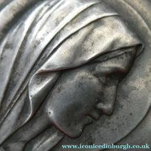 Load image into Gallery viewer, Vintage French 1930s Miniature Holy Water Font with Silver Plaque
