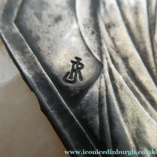 Load image into Gallery viewer, Vintage French 1930s Miniature Holy Water Font with Silver Plaque
