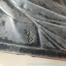 Load image into Gallery viewer, Vintage French 1930s Miniature Holy Water Font with Silver Plaque

