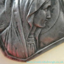 Load image into Gallery viewer, Vintage French 1930s Miniature Holy Water Font with Silver Plaque

