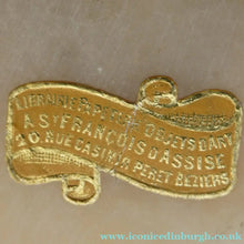 Load image into Gallery viewer, Vintage French 1930s Miniature Holy Water Font with Silver Plaque
