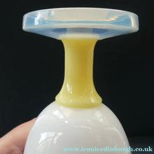 Load image into Gallery viewer, Vintage French Art Glass. SEVRES Cristalleries White &amp; Yellow Opaline  Goblet
