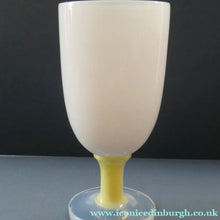 Load image into Gallery viewer, Vintage French Art Glass. SEVRES Cristalleries White &amp; Yellow Opaline  Goblet
