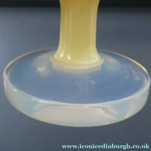 Load image into Gallery viewer, Vintage French Art Glass. SEVRES Cristalleries White &amp; Yellow Opaline  Goblet
