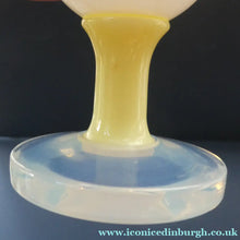 Load image into Gallery viewer, Vintage French Art Glass. SEVRES Cristalleries White &amp; Yellow Opaline  Goblet
