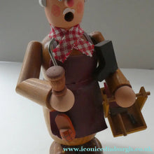 Load image into Gallery viewer, Vintage German Erzgebirge Wooden Handmade Incense Smoker by Frank Beyer: A SHOEMAKER or COBBLER
