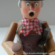 Load image into Gallery viewer, Vintage German Erzgebirge Wooden Handmade Incense Smoker by Frank Beyer: A SHOEMAKER or COBBLER
