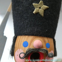 Load image into Gallery viewer, Vintage German Erzgebirge Wooden Handmade Incense Smoker: GUARDSMAN or SOLDIER
