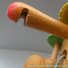Load image into Gallery viewer, Vintage German Erzgebirge Wooden Handmade Incense Smoker: Strange Cartoon Woodsman with Christmas Tree

