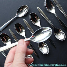 Load image into Gallery viewer, Vintage GERMAN Marke Tischfein 12 Settings Crominal Cutlery Set. Total 68 pieces in metal case
