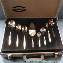 Load image into Gallery viewer, Vintage GERMAN Marke Tischfein 12 Settings Crominal Cutlery Set. Total 68 pieces in metal case
