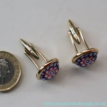 Load image into Gallery viewer, Pair of Vintage Gold-Tone Cufflinks. Each set with Millefiori Glass Cane Embellishment. Perfect Condition
